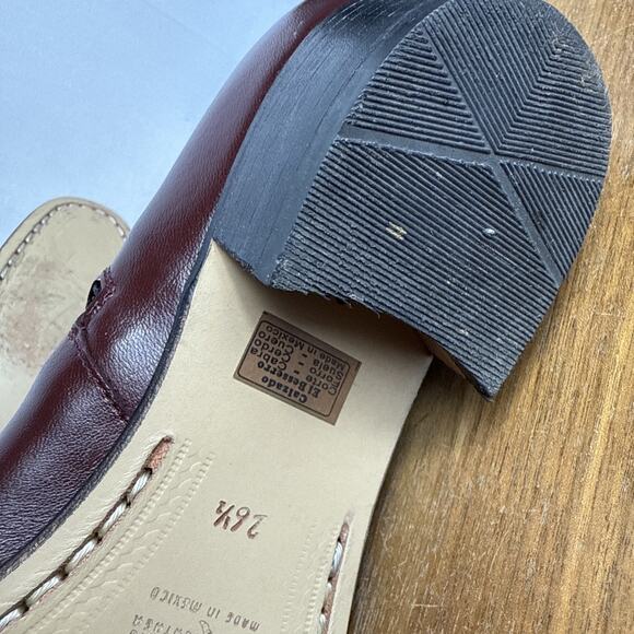 Besserro Ankle Dress Boots Men's 7.5 Goat Leather Dark Red Wine Burgundy Heeled - Picture 8 of 14